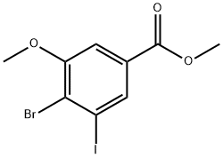 4-Bromo-3-iodo-5-methoxy-benzoic acid methyl ester 구조식 이미지