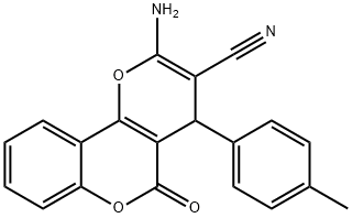 2-amino-4-(4-methylphenyl)-5-oxo-4H-pyrano[3,2-c]chromene-3-carbonitrile 구조식 이미지