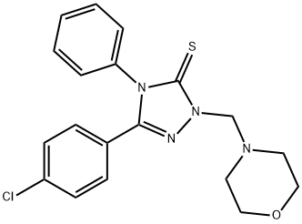 5-(4-chlorophenyl)-2-(morpholin-4-ylmethyl)-4-phenyl-1,2,4-triazole-3-thione 구조식 이미지