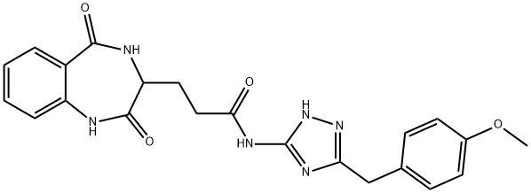 3-(2,5-dioxo-3,4-dihydro-1H-1,4-benzodiazepin-3-yl)-N-[5-[(4-methoxyphenyl)methyl]-1H-1,2,4-triazol-3-yl]propanamide Structure