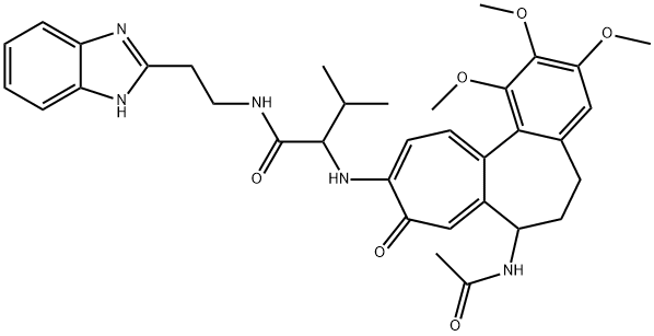 2-[(7-acetamido-1,2,3-trimethoxy-9-oxo-6,7-dihydro-5H-benzo[a]heptalen-10-yl)amino]-N-[2-(1H-benzimidazol-2-yl)ethyl]-3-methylbutanamide Structure