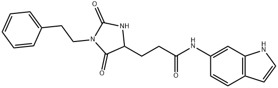 3-[2,5-dioxo-1-(2-phenylethyl)imidazolidin-4-yl]-N-(1H-indol-6-yl)propanamide 구조식 이미지