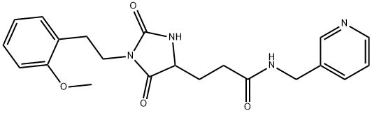 3-[1-[2-(2-methoxyphenyl)ethyl]-2,5-dioxoimidazolidin-4-yl]-N-(pyridin-3-ylmethyl)propanamide Structure
