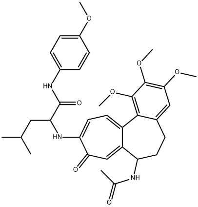 2-[(7-acetamido-1,2,3-trimethoxy-9-oxo-6,7-dihydro-5H-benzo[a]heptalen-10-yl)amino]-N-(4-methoxyphenyl)-4-methylpentanamide Structure
