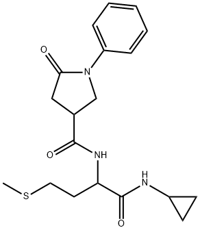 N-[1-(cyclopropylamino)-4-methylsulfanyl-1-oxobutan-2-yl]-5-oxo-1-phenylpyrrolidine-3-carboxamide 구조식 이미지