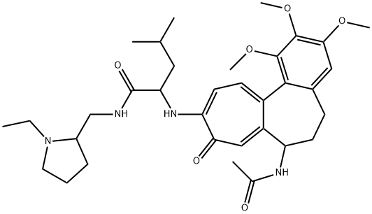 2-[(7-acetamido-1,2,3-trimethoxy-9-oxo-6,7-dihydro-5H-benzo[a]heptalen-10-yl)amino]-N-[(1-ethylpyrrolidin-2-yl)methyl]-4-methylpentanamide Structure