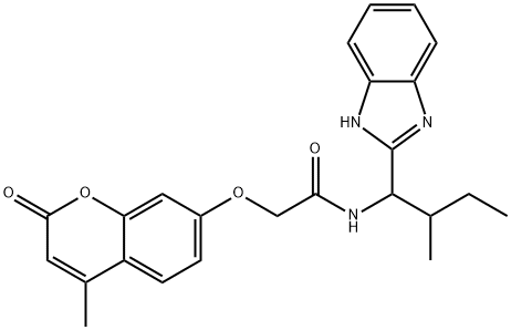 N-[1-(1H-benzimidazol-2-yl)-2-methylbutyl]-2-(4-methyl-2-oxochromen-7-yl)oxyacetamide Structure