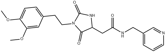 2-[1-[2-(3,4-dimethoxyphenyl)ethyl]-2,5-dioxoimidazolidin-4-yl]-N-(pyridin-3-ylmethyl)acetamide Structure