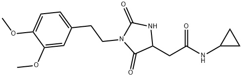 N-cyclopropyl-2-[1-[2-(3,4-dimethoxyphenyl)ethyl]-2,5-dioxoimidazolidin-4-yl]acetamide Structure