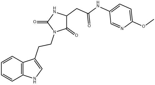 2-[1-[2-(1H-indol-3-yl)ethyl]-2,5-dioxoimidazolidin-4-yl]-N-(6-methoxypyridin-3-yl)acetamide Structure
