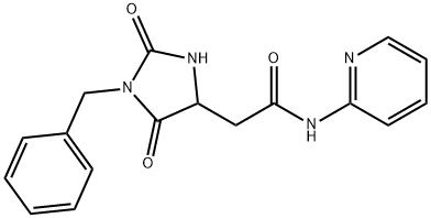 2-(1-benzyl-2,5-dioxoimidazolidin-4-yl)-N-pyridin-2-ylacetamide Structure