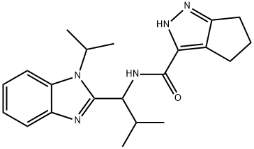 N-[2-methyl-1-(1-propan-2-ylbenzimidazol-2-yl)propyl]-1,4,5,6-tetrahydrocyclopenta[c]pyrazole-3-carboxamide Structure