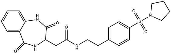 2-(2,5-dioxo-3,4-dihydro-1H-1,4-benzodiazepin-3-yl)-N-[2-(4-pyrrolidin-1-ylsulfonylphenyl)ethyl]acetamide Structure