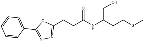 N-(1-hydroxy-4-methylsulfanylbutan-2-yl)-3-(5-phenyl-1,3,4-oxadiazol-2-yl)propanamide Structure