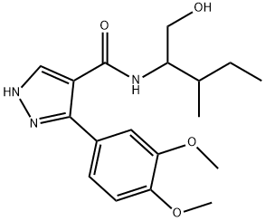 5-(3,4-dimethoxyphenyl)-N-(1-hydroxy-3-methylpentan-2-yl)-1H-pyrazole-4-carboxamide Structure