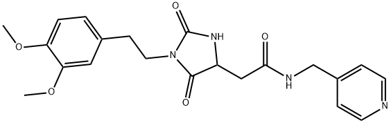 2-[1-[2-(3,4-dimethoxyphenyl)ethyl]-2,5-dioxoimidazolidin-4-yl]-N-(pyridin-4-ylmethyl)acetamide Structure