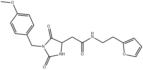 N-[2-(furan-2-yl)ethyl]-2-[1-[(4-methoxyphenyl)methyl]-2,5-dioxoimidazolidin-4-yl]acetamide Structure