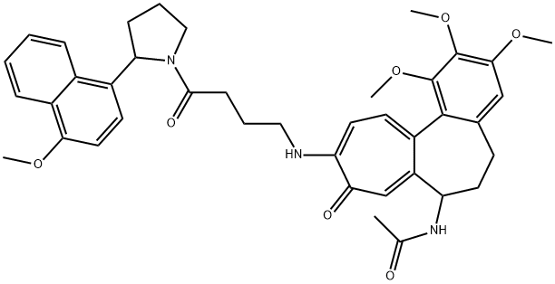 N-[1,2,3-trimethoxy-10-[[4-[2-(4-methoxynaphthalen-1-yl)pyrrolidin-1-yl]-4-oxobutyl]amino]-9-oxo-6,7-dihydro-5H-benzo[a]heptalen-7-yl]acetamide Structure