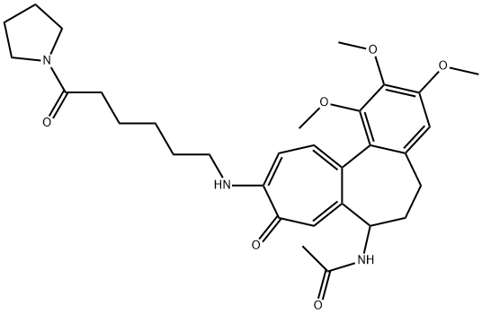 N-[1,2,3-trimethoxy-9-oxo-10-[(6-oxo-6-pyrrolidin-1-ylhexyl)amino]-6,7-dihydro-5H-benzo[a]heptalen-7-yl]acetamide Structure