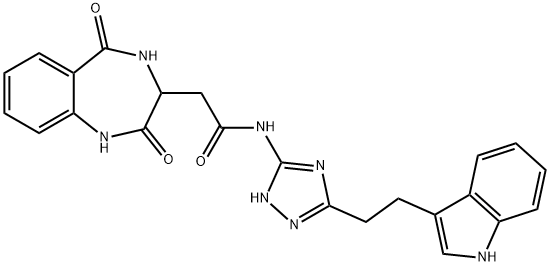 2-(2,5-dioxo-3,4-dihydro-1H-1,4-benzodiazepin-3-yl)-N-[5-[2-(1H-indol-3-yl)ethyl]-1H-1,2,4-triazol-3-yl]acetamide Structure