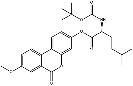 (8-methoxy-6-oxobenzo[c]chromen-3-yl) (2R)-5-methyl-2-[(2-methylpropan-2-yl)oxycarbonylamino]hexanoate Structure