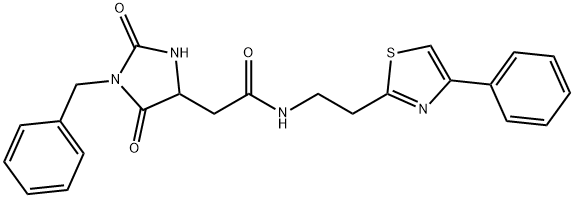 2-(1-benzyl-2,5-dioxoimidazolidin-4-yl)-N-[2-(4-phenyl-1,3-thiazol-2-yl)ethyl]acetamide Structure