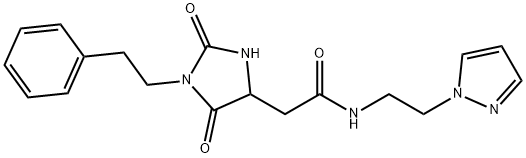 2-[2,5-dioxo-1-(2-phenylethyl)imidazolidin-4-yl]-N-(2-pyrazol-1-ylethyl)acetamide Structure