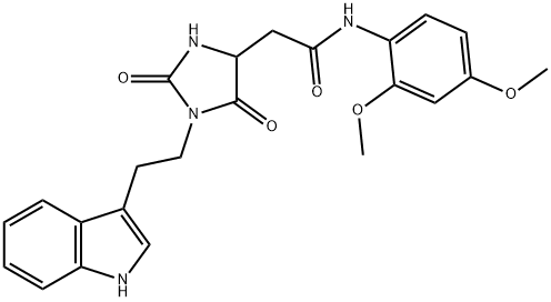 N-(2,4-dimethoxyphenyl)-2-[1-[2-(1H-indol-3-yl)ethyl]-2,5-dioxoimidazolidin-4-yl]acetamide Structure