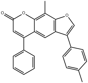 9-methyl-3-(4-methylphenyl)-5-phenylfuro[3,2-g]chromen-7-one 구조식 이미지
