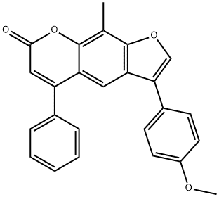 3-(4-methoxyphenyl)-9-methyl-5-phenylfuro[3,2-g]chromen-7-one Structure