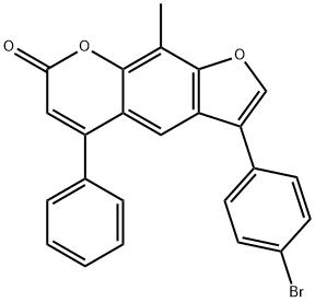 3-(4-bromophenyl)-9-methyl-5-phenylfuro[3,2-g]chromen-7-one 구조식 이미지