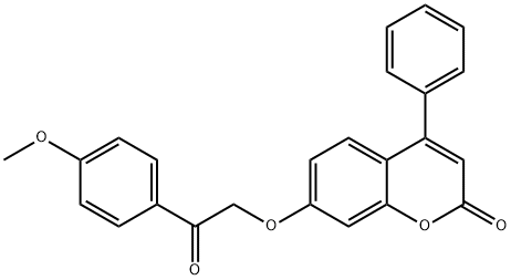 7-[2-(4-methoxyphenyl)-2-oxoethoxy]-4-phenylchromen-2-one 구조식 이미지