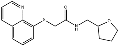 N-(oxolan-2-ylmethyl)-2-quinolin-8-ylsulfanylacetamide 구조식 이미지