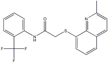 2-(2-methylquinolin-8-yl)sulfanyl-N-[2-(trifluoromethyl)phenyl]acetamide Structure