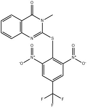 2-[2,6-dinitro-4-(trifluoromethyl)phenyl]sulfanyl-3-methylquinazolin-4-one 구조식 이미지