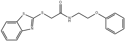 2-(1,3-benzothiazol-2-ylsulfanyl)-N-(2-phenoxyethyl)acetamide 구조식 이미지