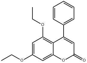 5,7-diethoxy-4-phenylchromen-2-one 구조식 이미지