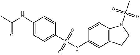 N-[4-[(1-methylsulfonyl-2,3-dihydroindol-5-yl)sulfamoyl]phenyl]acetamide 구조식 이미지