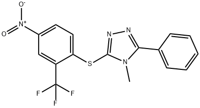 4-methyl-3-[4-nitro-2-(trifluoromethyl)phenyl]sulfanyl-5-phenyl-1,2,4-triazole Structure