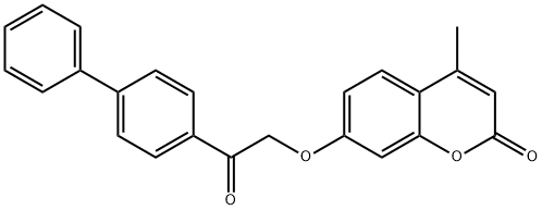 4-methyl-7-[2-oxo-2-(4-phenylphenyl)ethoxy]chromen-2-one Structure