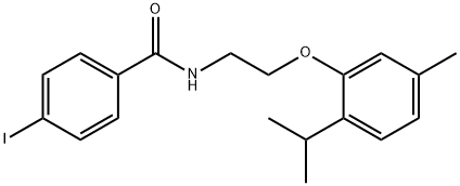 4-iodo-N-[2-(5-methyl-2-propan-2-ylphenoxy)ethyl]benzamide Structure