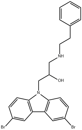 1-(3,6-dibromocarbazol-9-yl)-3-(2-phenylethylamino)propan-2-ol Structure