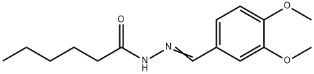 N-[(E)-(3,4-dimethoxyphenyl)methylideneamino]hexanamide 구조식 이미지