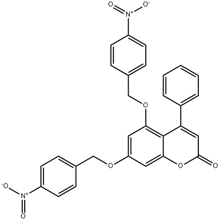 5,7-bis[(4-nitrophenyl)methoxy]-4-phenylchromen-2-one 구조식 이미지