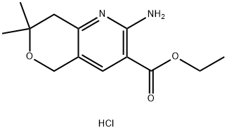 ethyl 2-amino-7,7-dimethyl-5,8-dihydropyrano[4,3-b]pyridine-3-carboxylate hydrochloride Structure