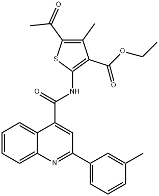 ethyl 5-acetyl-4-methyl-2-[[2-(3-methylphenyl)quinoline-4-carbonyl]amino]thiophene-3-carboxylate Structure