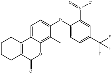 4-methyl-3-[2-nitro-4-(trifluoromethyl)phenoxy]-7,8,9,10-tetrahydrobenzo[c]chromen-6-one 구조식 이미지