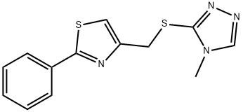 4-[(4-methyl-1,2,4-triazol-3-yl)sulfanylmethyl]-2-phenyl-1,3-thiazole 구조식 이미지