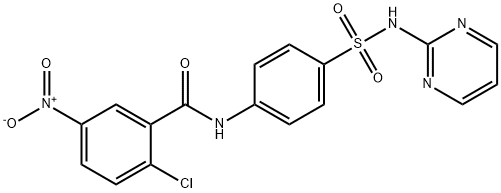 2-chloro-5-nitro-N-[4-(pyrimidin-2-ylsulfamoyl)phenyl]benzamide 구조식 이미지