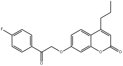 7-[2-(4-fluorophenyl)-2-oxoethoxy]-4-propylchromen-2-one Structure